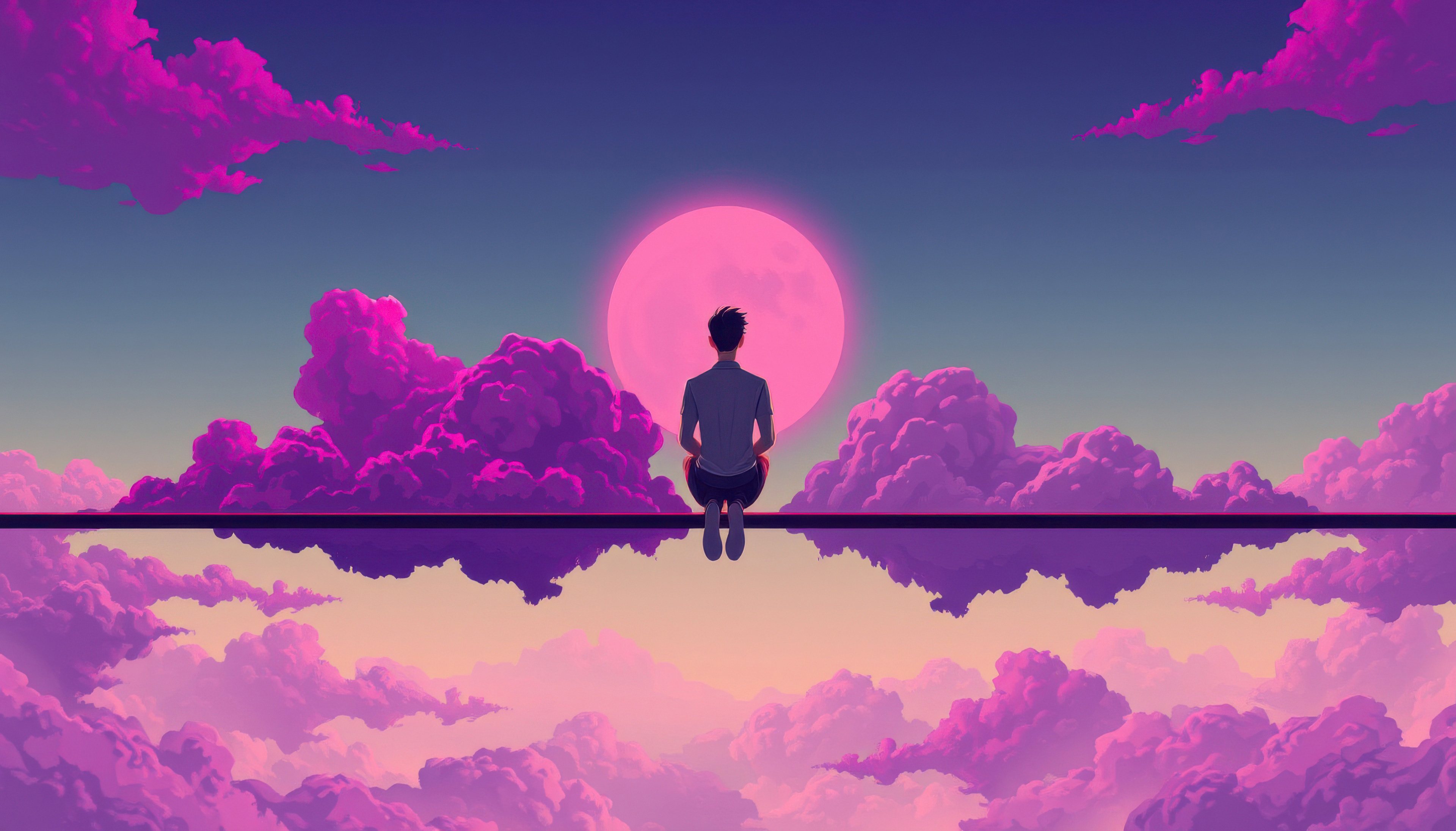 4K Lofi Sky Watcher PC Desktop Wallpaper HD Wallpaper