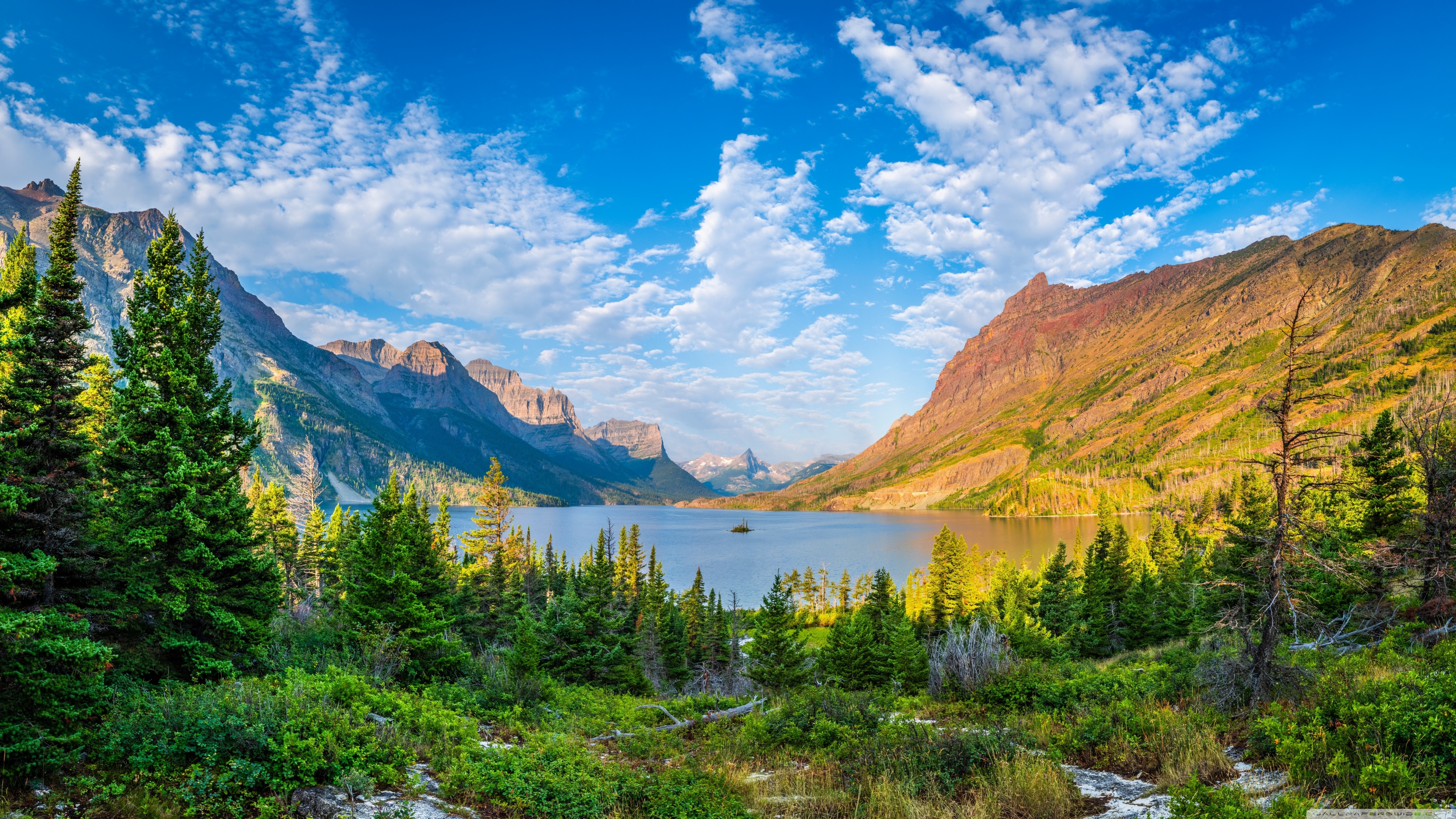 4K Nature Mountain Lake Ultra-Wide Wallpaper | Nature HD Wallpaper