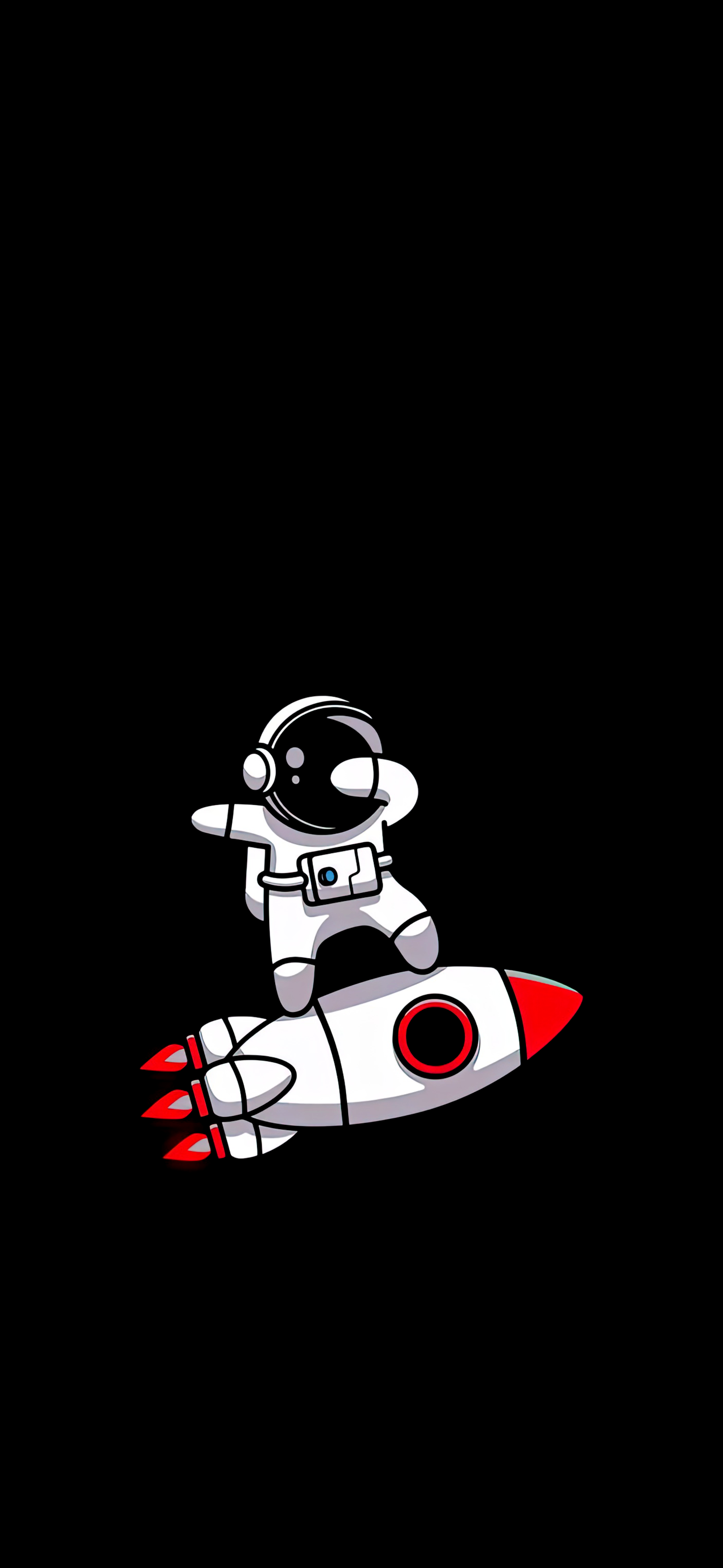 Astronaut Rocket Surfer OLED 4K Mobile Wallpaper HD Wallpaper