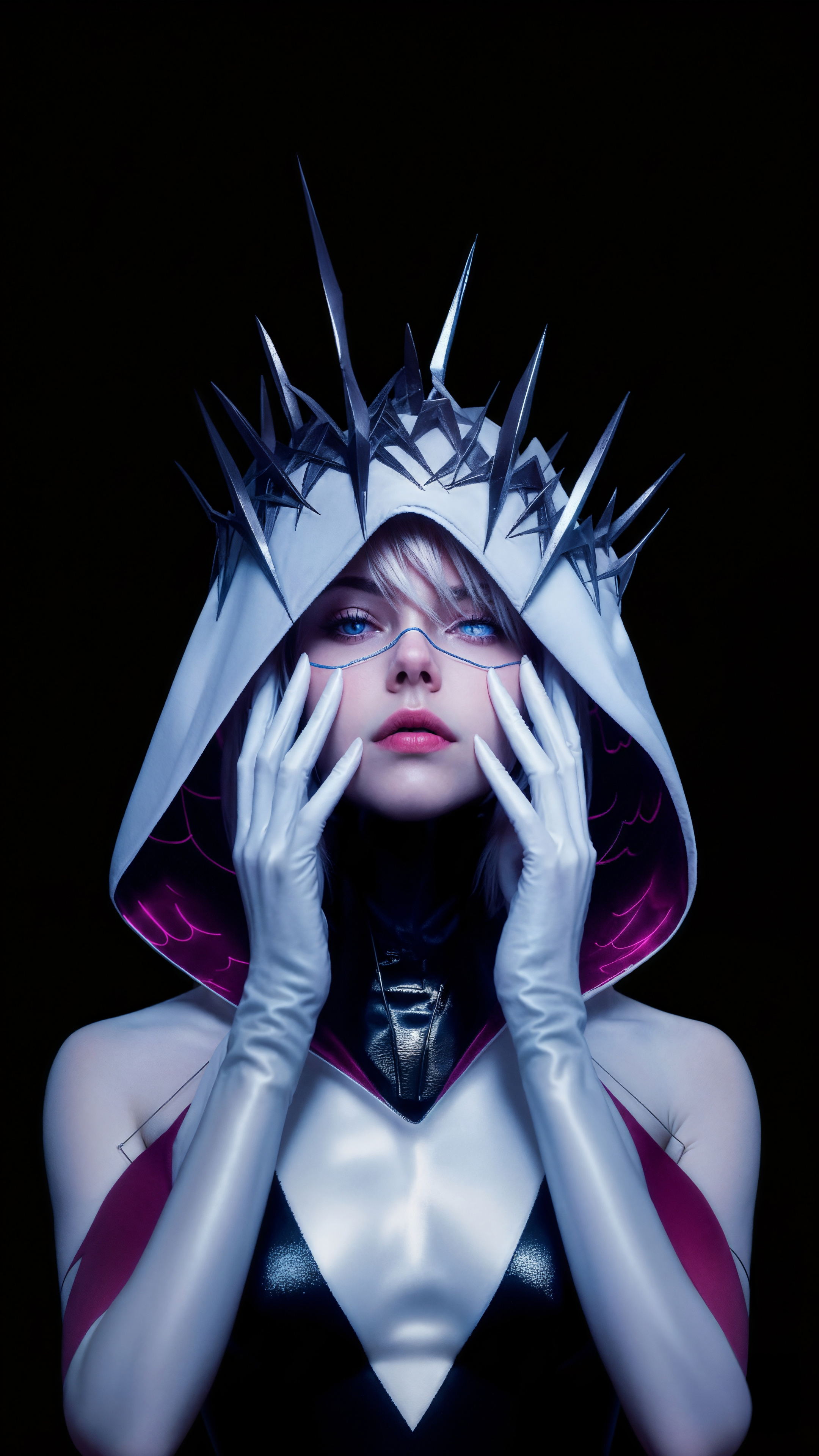 Crowned Spider-Gwen Hooded 4K Mobile Depth Wallpaper | Superheroes | Marvel Fan Art HD Wallpaper