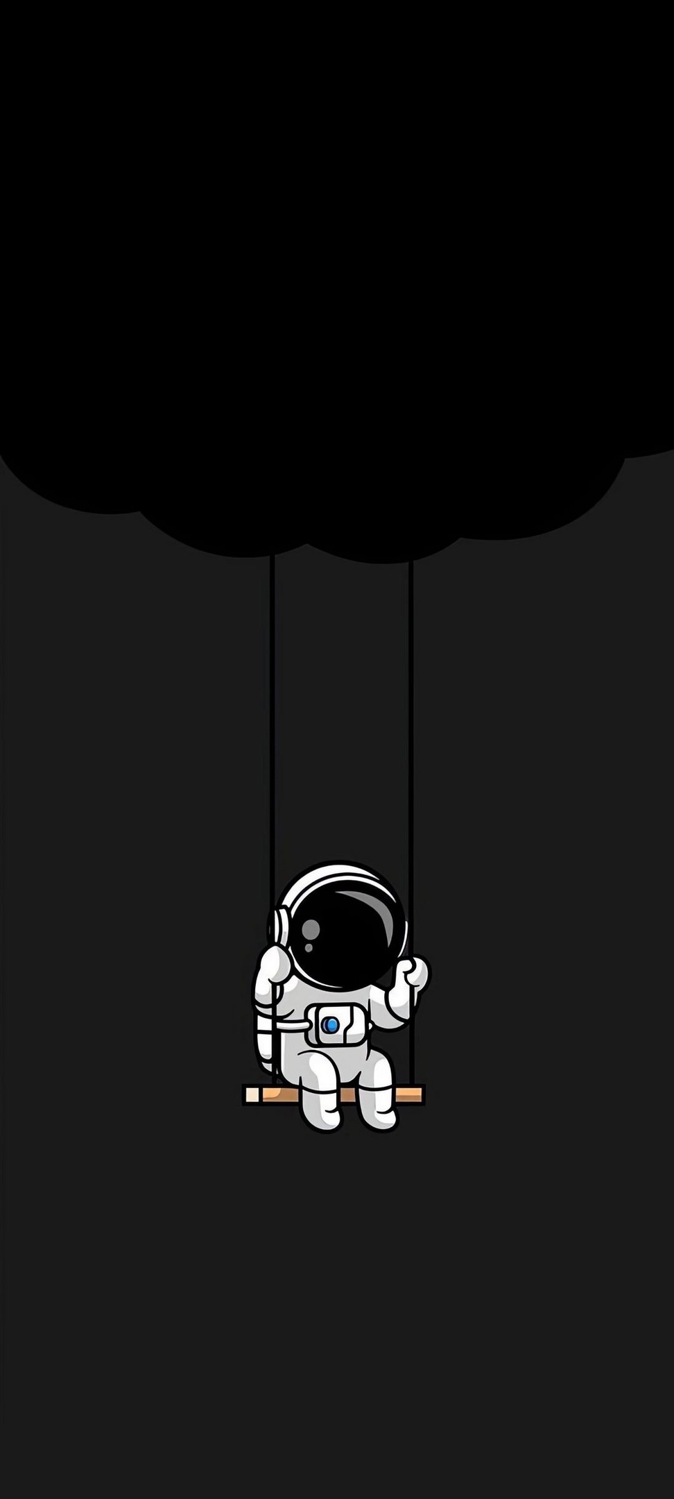 Cute Astronaut Swing OLED 4K Mobile Wallpaper HD Wallpaper