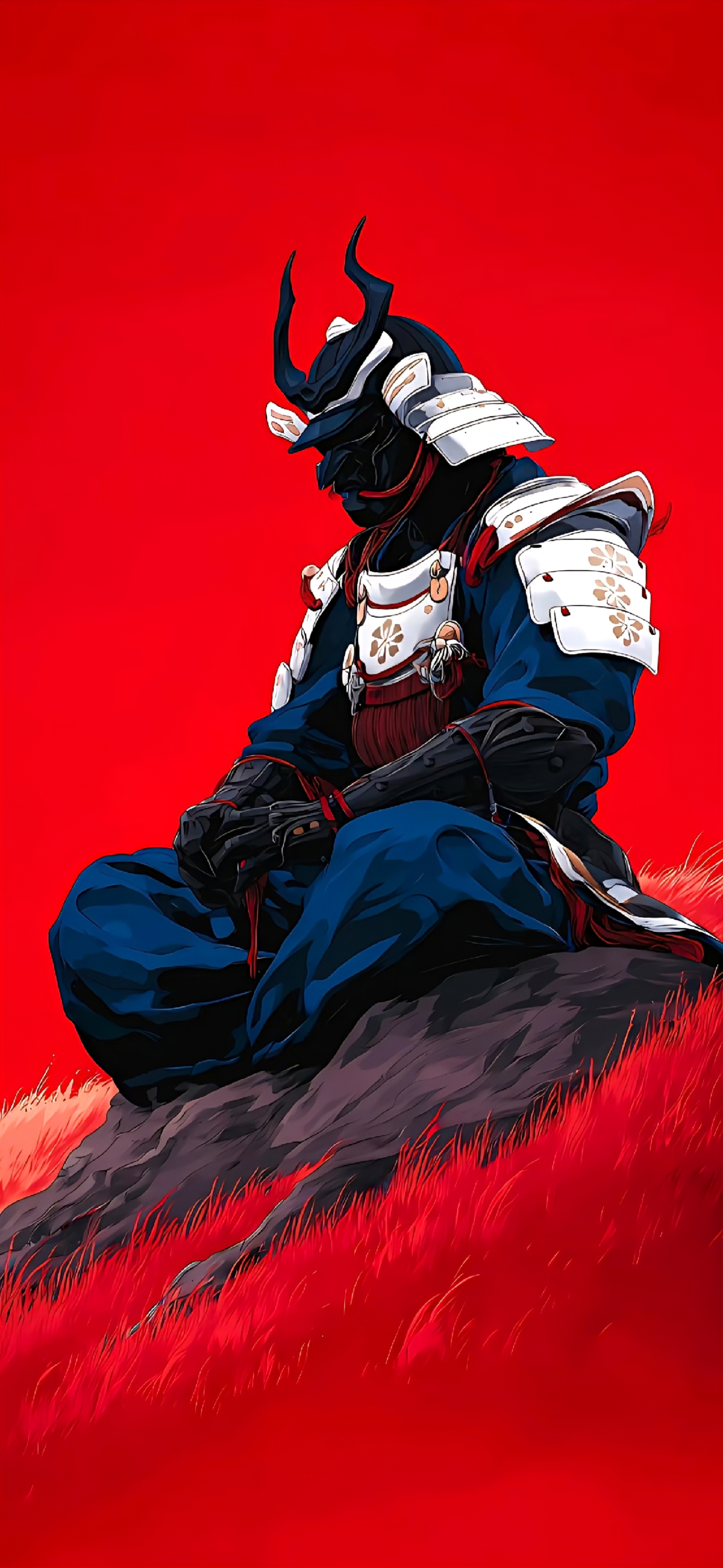 Dark Samurai Meditating 4K Depth Effect Phone Wallpaper | Mobile HD Wallpaper