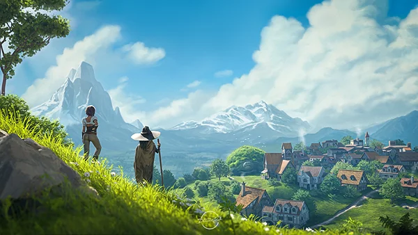 Fantasy Village & Giant Turtle 4K Desktop Wallpaper | Deltakosh | Deltakosh 3840x2160 Fantasy HD Wallpaper