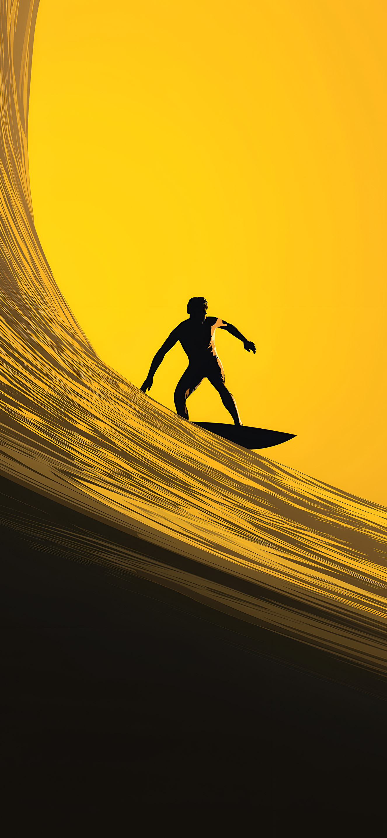 Golden Surfer Silhouette 4K Mobile Wallpaper HD Wallpaper