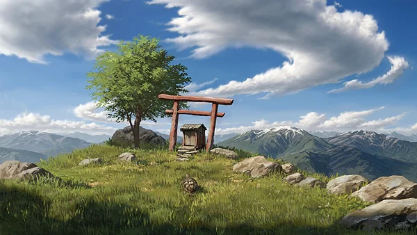 Japanese Mountain Shrine Torii Gate 4K Desktop Wallpaper | Digital Art 3505x1972 Nature HD Wallpaper