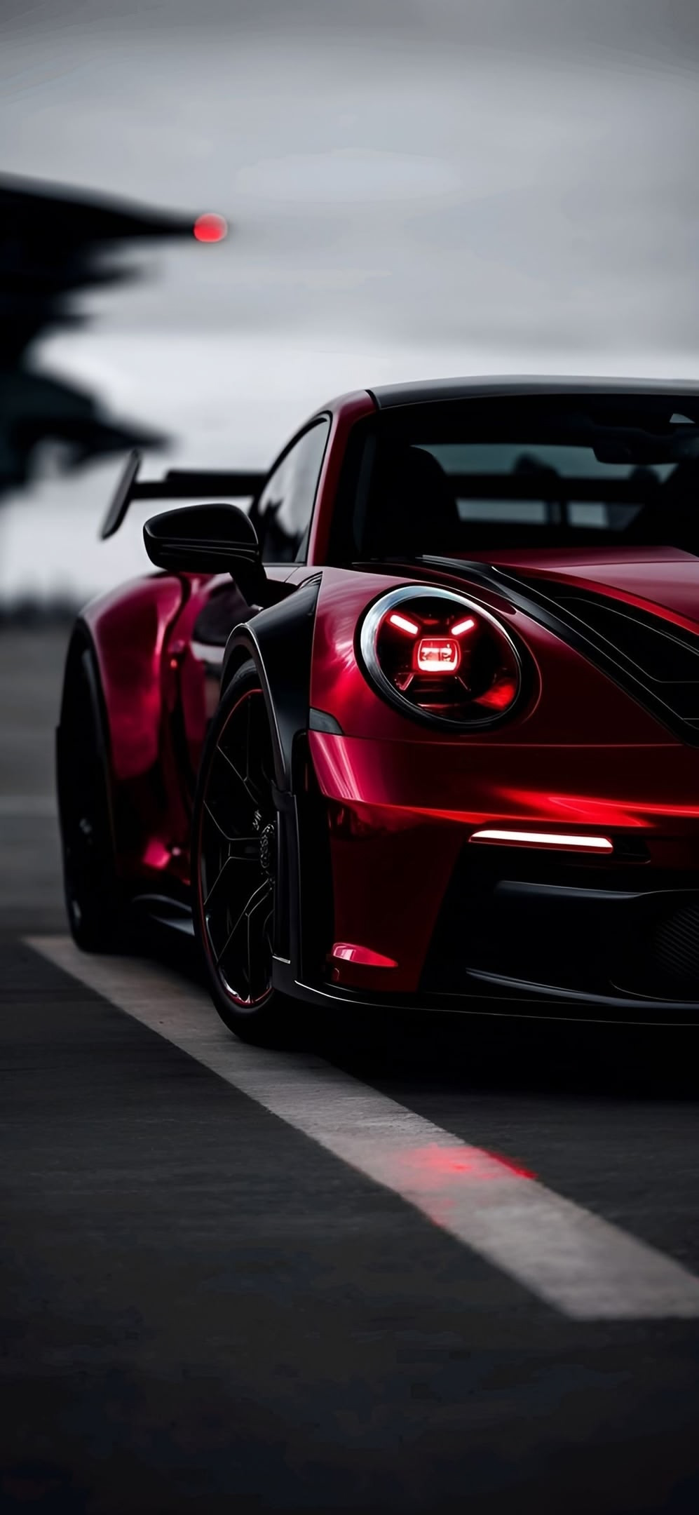 Red Sports Car Dark Aesthetic 4K Mobile Wallpaper HD Wallpaper
