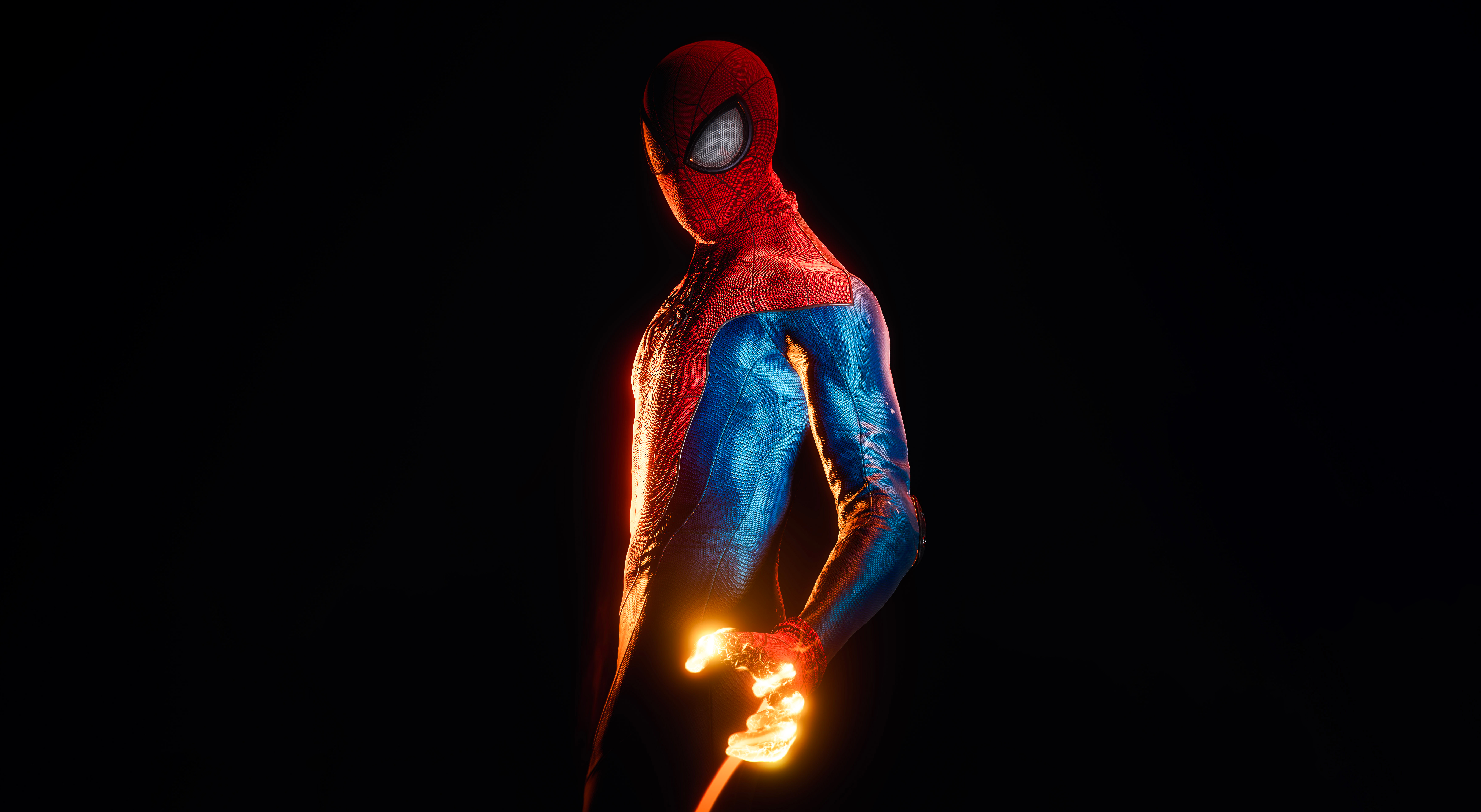 Spider Man Glowing Suit Dark 4K Desktop Wallpaper HD Wallpaper