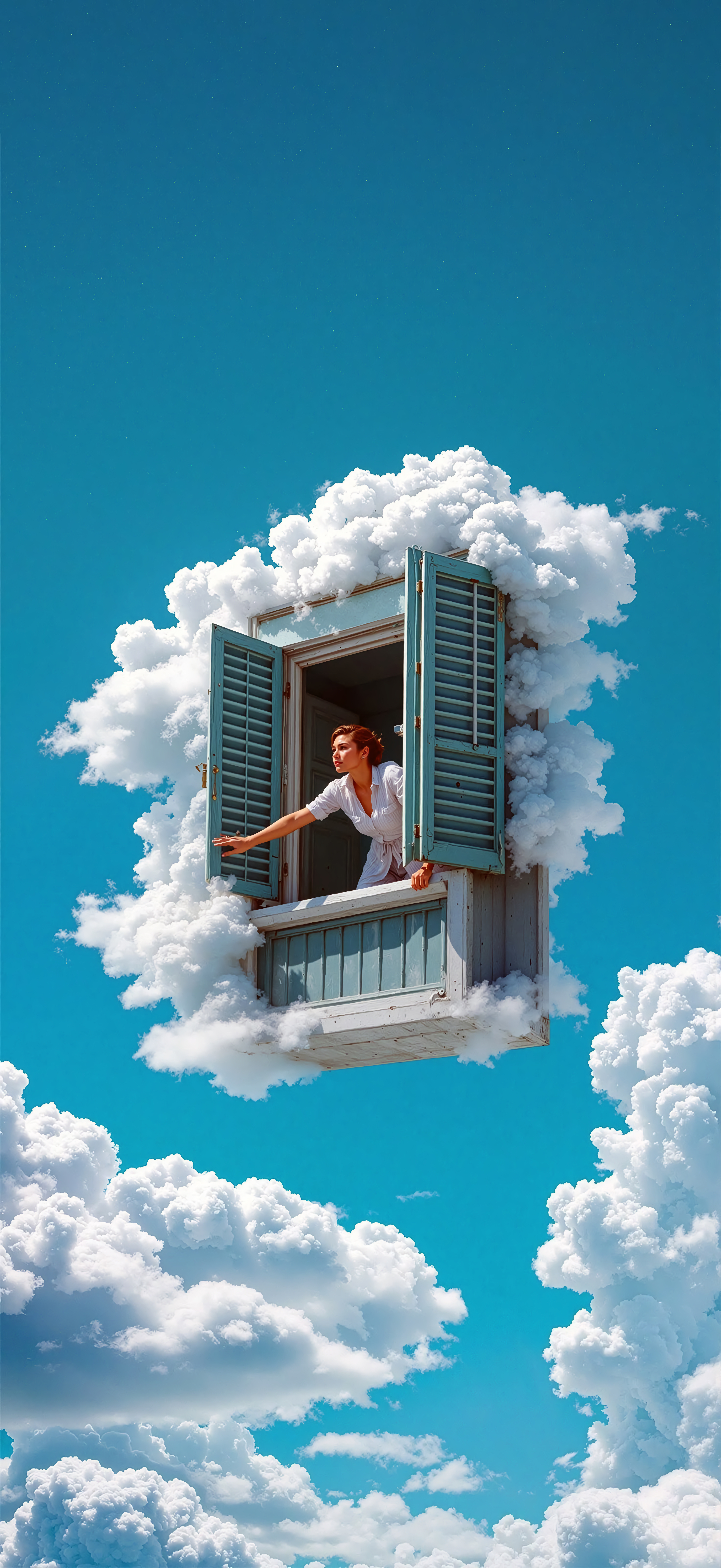 Surreal Cloud Window Dreamscape 4K Mobile Wallpaper HD Wallpaper